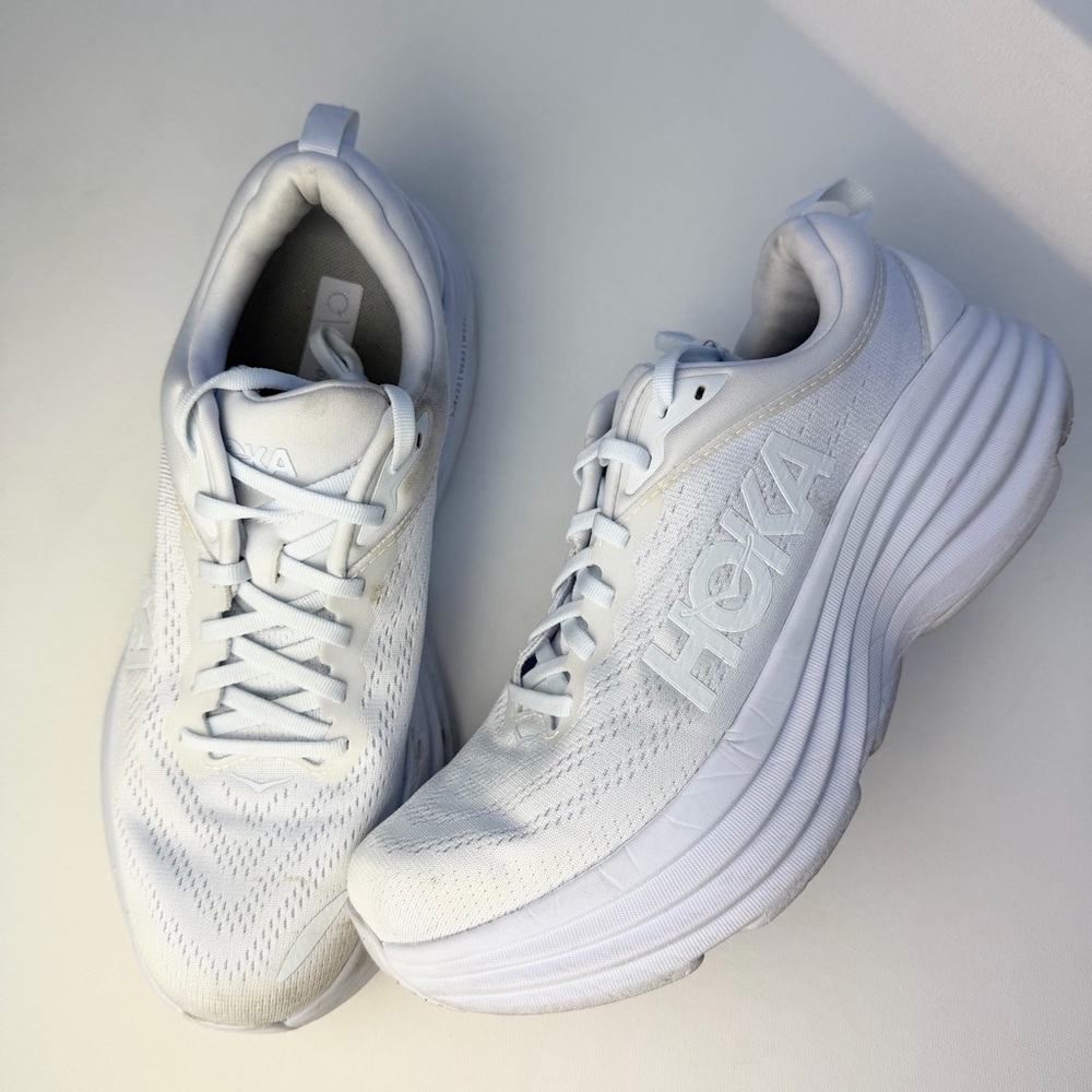 Hoka Bondi 8 White Running Sneakers Women’s 10 - Picture 2 of 13